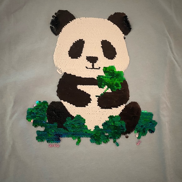 Panda flippy short sleeve ruffle shirt size 12 - Picture 6 of 8